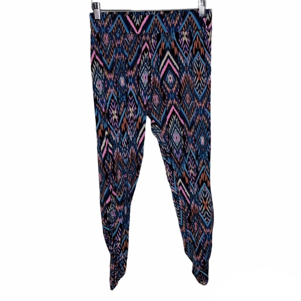 Michael Lauren Pablo Pant Blue and Pink Geometric Print